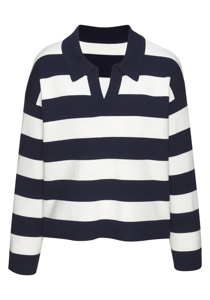 LASCANA Polokragenpullover mit Blockstreifen, Strickpullover, casual-sportiv – Bild 2 von 5