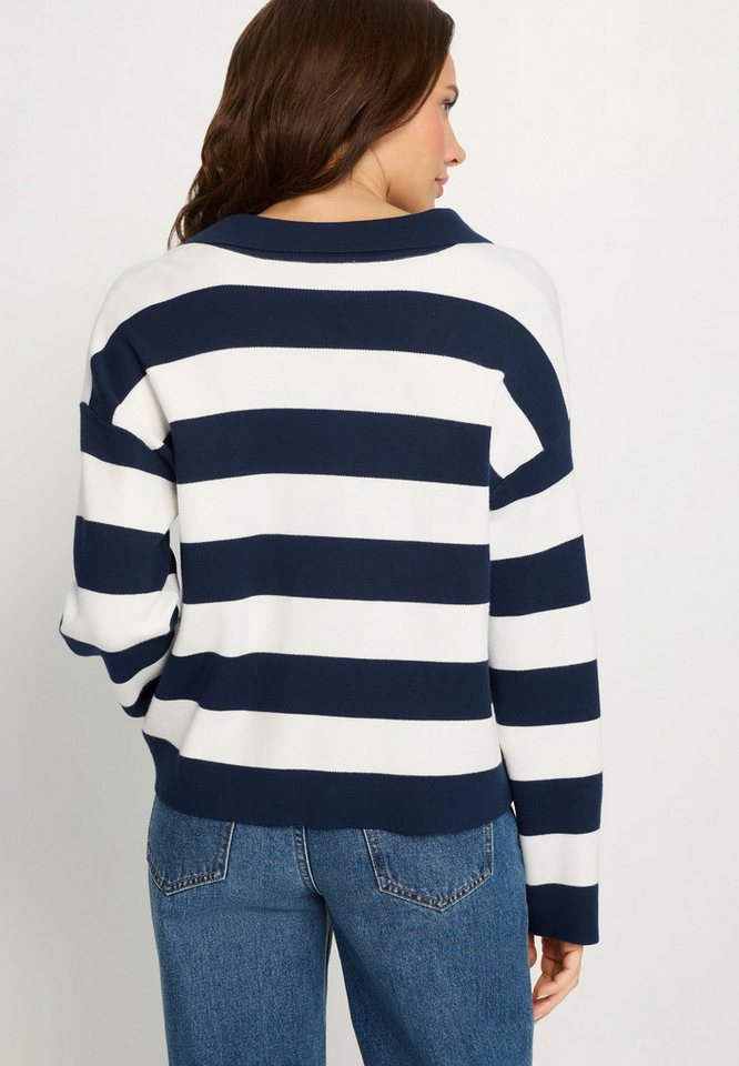LASCANA Polokragenpullover mit Blockstreifen, Strickpullover, casual-sportiv – Bild 3 von 5