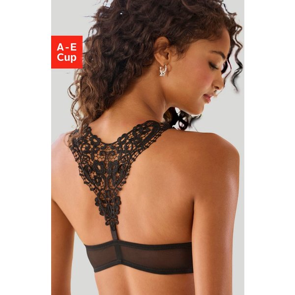 LASCANA Push-up-BH, BH mit Bügel, Spitzen-BH, als Dessous-Set kombinierbar mit hübschem Stickereimotiv im Rücken, sexy Dessous, sexy Unterwäsche