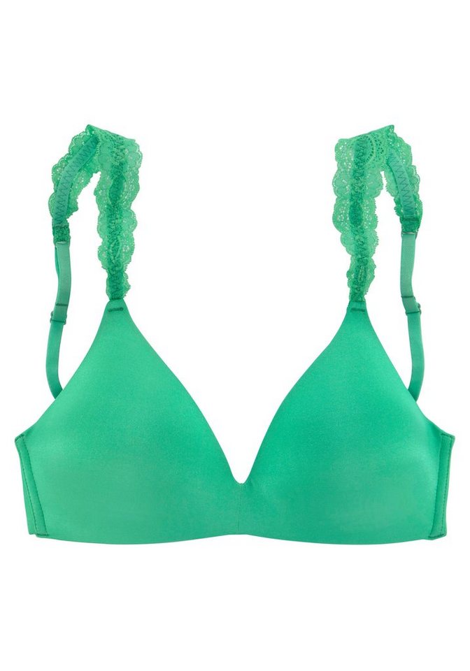 LASCANA Push-up-BH, BH ohne Bügel, bügelloser BH, T-Shirt-BH, Racerback BH mit Spitzenträgern, 2 Tragevarianten, bequemer BH – Bild 2 von 5