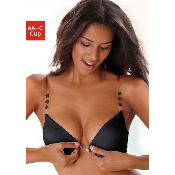 LASCANA Push-up-BH, Bügel-BH, Dirndl-BH mit Vorderverschluss und transparenten Trägern