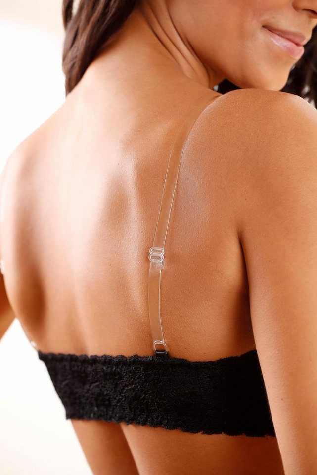 LASCANA Push-up-BH, Bügel-BH, Dirndl-BH, BH mit Bügel mit Vorderverschluss und transparenten Trägern – Bild 3 von 5