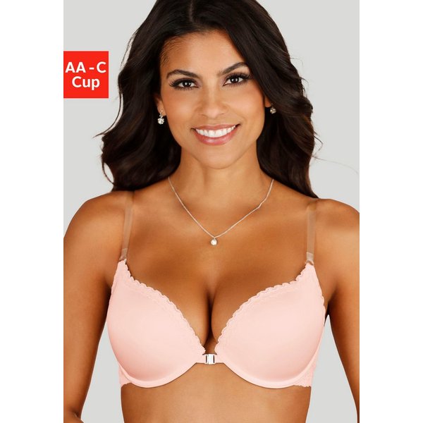 LASCANA Push-up-BH, Bügel-BH, Dirndl-BH, BH mit transparenten Trägern, BH ohne Träger mit Vorderverschluss & tiefem Ausschnitt, T-Shirt-BH