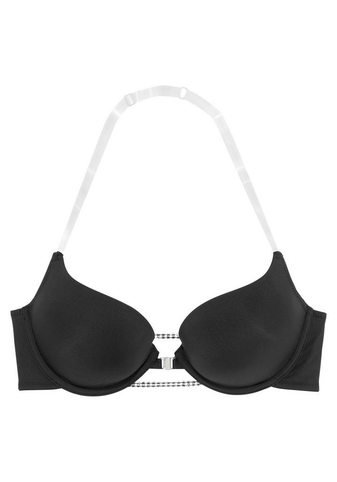 LASCANA Push-up-BH, BH mit Bügel, BH mit transparenten Neckolderträgern mit Strassrücken für tiefen Rückenausschnitt, BH ohne Träger, Dessous – Bild 2 von 5