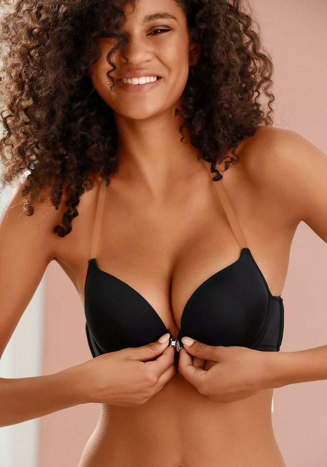 LASCANA Push-up-BH, BH mit Bügel, BH mit transparenten Neckolderträgern mit Strassrücken für tiefen Rückenausschnitt, BH ohne Träger, Dessous – Bild 5 von 5