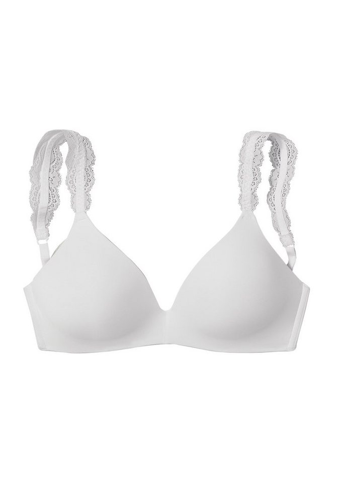 LASCANA Push-up-BH, BH ohne Bügel, bügelloser BH, T-Shirt-BH, Racerback BH mit Spitzenträgern, 2 Tragevarianten, bequemer BH – Bild 2 von 4