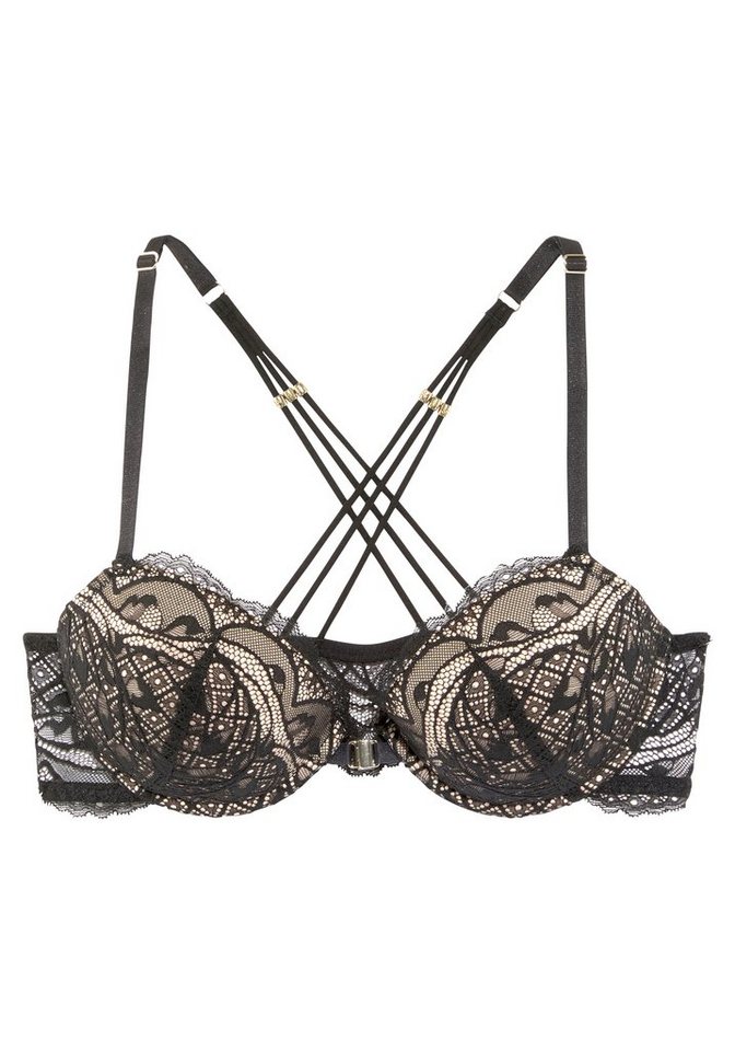 LASCANA Push-up-BH, BH mit Bügel, Spitzen-BH mit Vorderverschluss & überkreuzten Trägern sexy Dessous, sexy Unterwäsche Damen – Bild 2 von 5