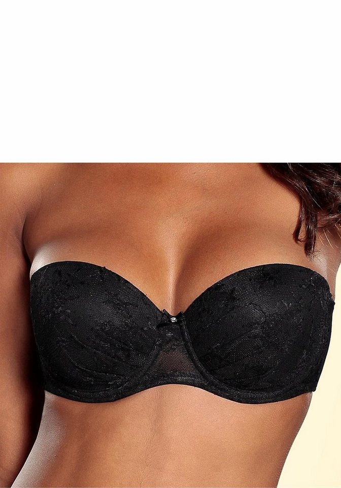 LASCANA Push-up-BH, Dirndl-BH, BH ohne Träger, BH trägerlos, Chelina mit abnehmbaren, normalen und transparenten Trägern, Dessous – Bild 4 von 5