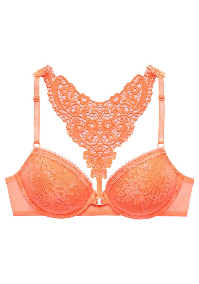 LASCANA Push-up-BH, BH mit Bügel, Spitzen-BH, als Dessous-Set kombinierbar mit hübschem Stickereimotiv im Rücken, sexy Dessous, sexy Unterwäsche – Bild 2 von 5