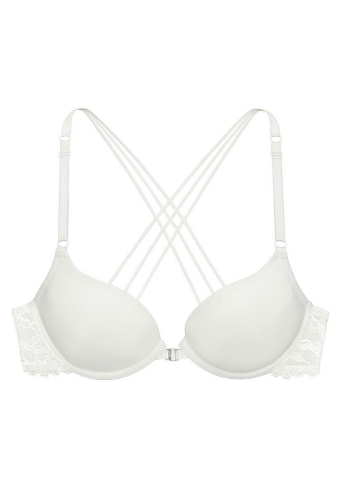 LASCANA Push-up-BH, BH mit Bügel, T-Shirt-BH, Spitzen-BH, als Dessous-Set kombinierbar mit dekorativen Trägern, aus Spitze, sexy Dessous, sexy Unterwäsche – Bild 2 von 3