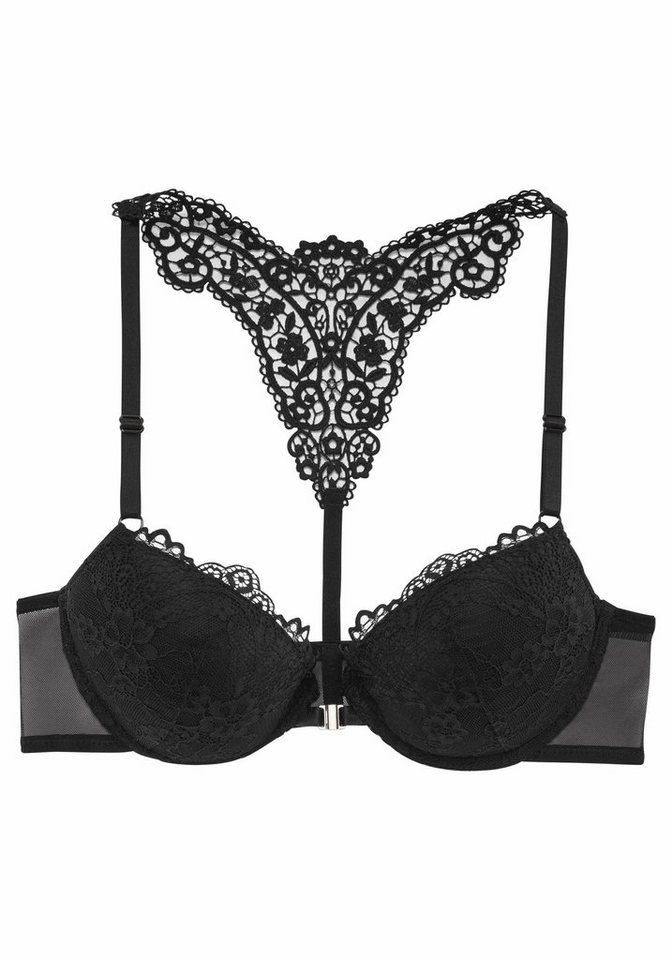 LASCANA Push-up-BH, BH mit Bügel, Spitzen-BH, als Dessous-Set kombinierbar, Melissa mit Vorderverschluss & Spitzenrücken aus Stickerei, sexy Dessous – Bild 2 von 5