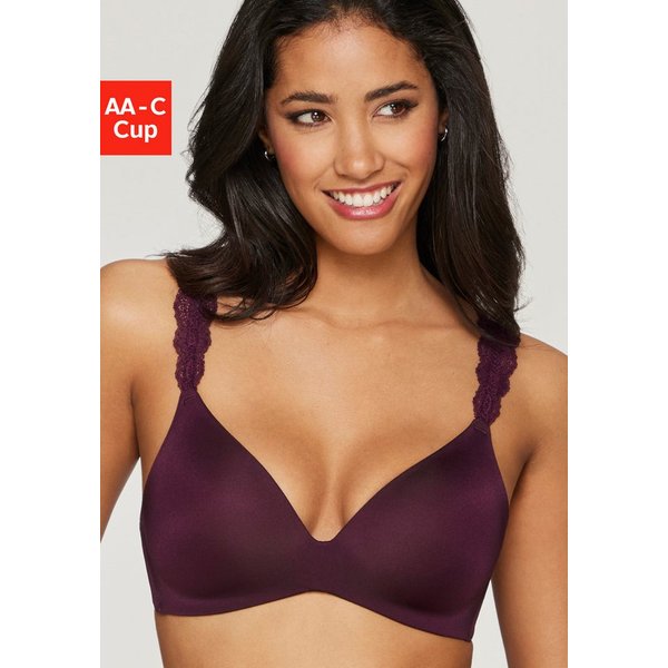 LASCANA Push-up-BH, BH ohne Bügel, bügelloser BH, T-Shirt-BH, Racerback BH mit Spitzenträgern, 2 Tragevarianten, bequemer BH