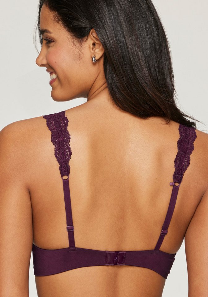 LASCANA Push-up-BH, BH ohne Bügel, bügelloser BH, T-Shirt-BH, Racerback BH mit Spitzenträgern, 2 Tragevarianten, bequemer BH – Bild 5 von 5