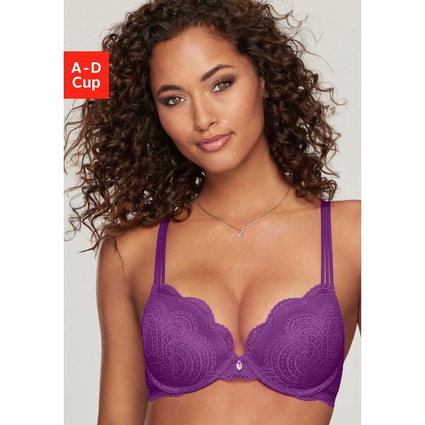 LASCANA Push-up-BH, BH mit Bügel, Spitzen-BH, als Dessous-Set kombinierbar, Kira mit extravagantem Bänderdetail, sexy Dessous, sexy Unterwäsche