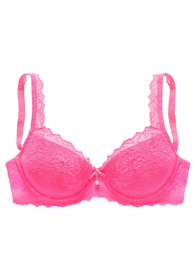 LASCANA Push-up-BH, BH mit Bügel, Spitzen-BH im High-Apex-Design als Dessous-Set kombinierbar, sexy Dessous, sexy Unterwäsche – Bild 2 von 5