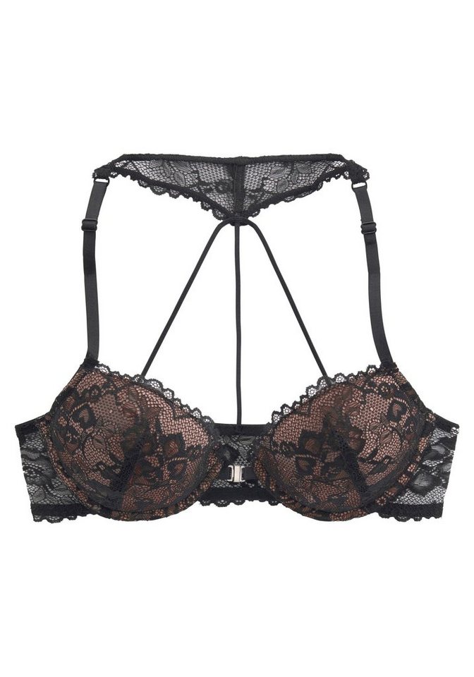 LASCANA Push-up-BH, BH mit Bügel, Spitzen-BH, mit Spitzenrücken & Vorderverschluss sexy Unterwäsche, sexy Dessous – Bild 2 von 5
