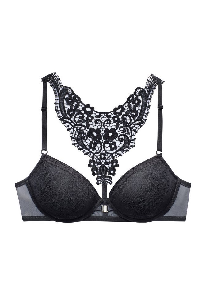 LASCANA Push-up-BH, BH mit Bügel, Spitzen-BH, als Dessous-Set kombinierbar mit hübschem Stickereimotiv im Rücken, sexy Dessous, sexy Unterwäsche – Bild 2 von 5