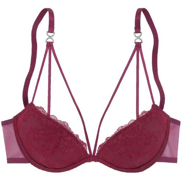 LASCANA Push-up-BH, BH mit Bügel, Spitzen-BH, mit verführerischer Bänder-Optik als Dessous-Set kombinierbar, sexy Unterwäsche, sexy Dessous