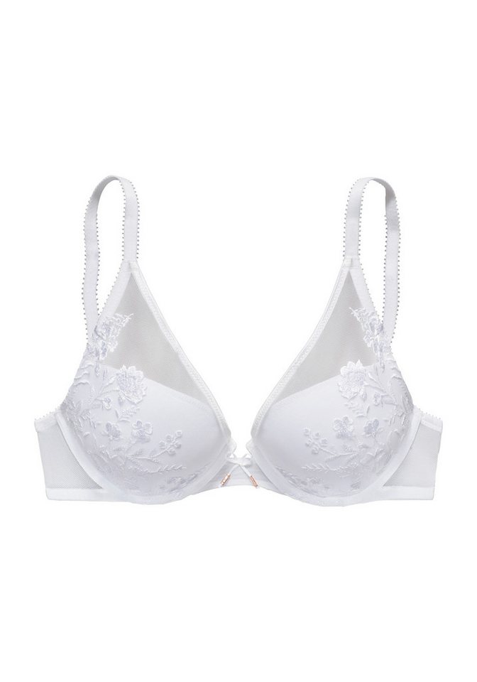 LASCANA Push-up-BH Schalen-BH, BH mit Bügel, Maria Edle Stickerei-Spitze, High-Apex-Schnitt, als Dessous-Set kombinierbar – Bild 2 von 5