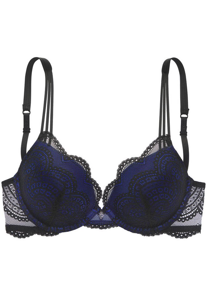 LASCANA Push-up-BH, BH mit Bügel, Spitzen-BH, als Dessous-Set kombinierbar, Kira mit extravagantem Bänderdetail, sexy Dessous, sexy Unterwäsche – Bild 2 von 5