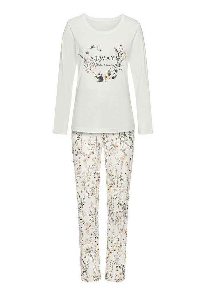 LASCANA Pyjama (Set, 2 tlg) mit schönem Blumenmuster – Bild 2 von 5