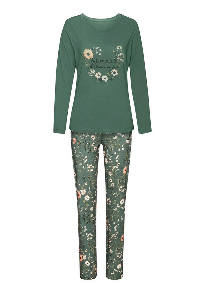 LASCANA Pyjama (Set, 2 tlg) mit schönem Blumenmuster – Bild 2 von 5