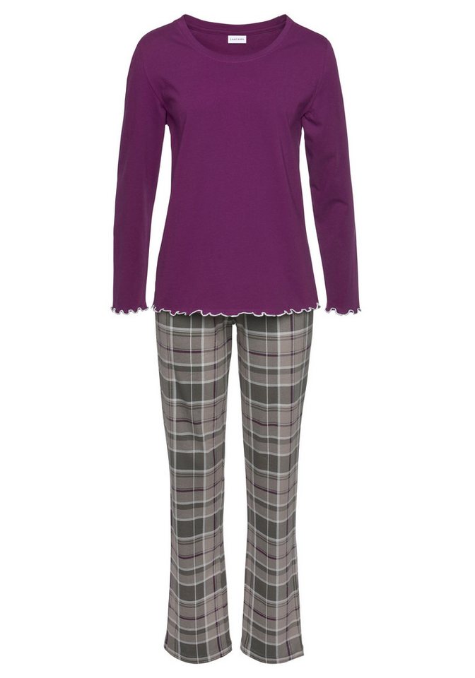 LASCANA Pyjama (Set, 2 tlg) mit Flanellhose im Karomuster – Bild 2 von 5