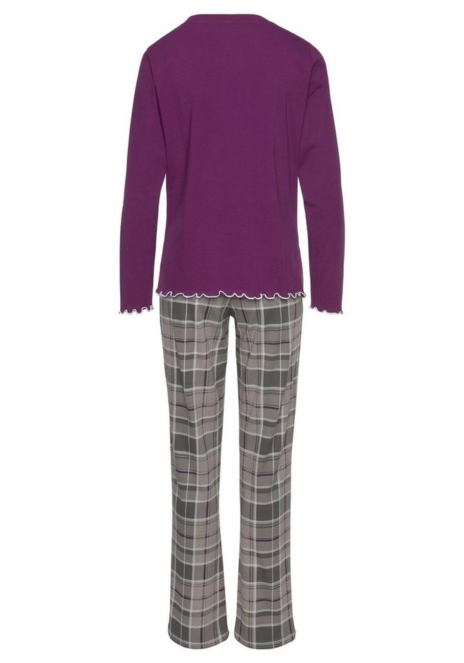LASCANA Pyjama (Set, 2 tlg) mit Flanellhose im Karomuster – Bild 3 von 5