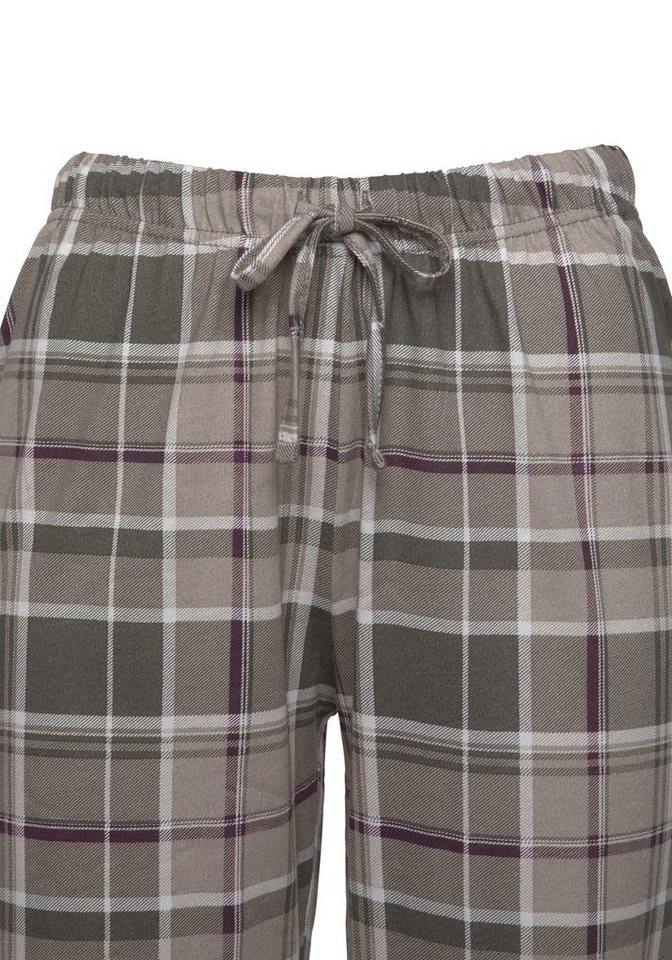 LASCANA Pyjama (Set, 2 tlg) mit Flanellhose im Karomuster – Bild 5 von 5