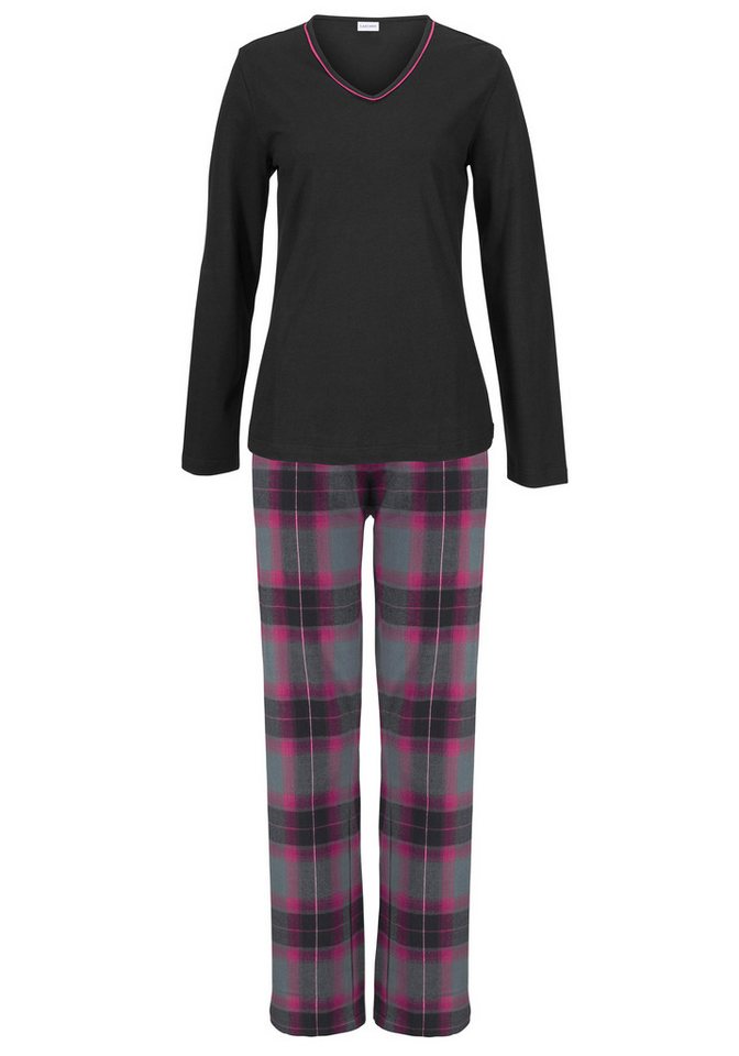 LASCANA Pyjama (Set, 2 tlg) mit kuscheliger Flanellhose – Bild 2 von 5