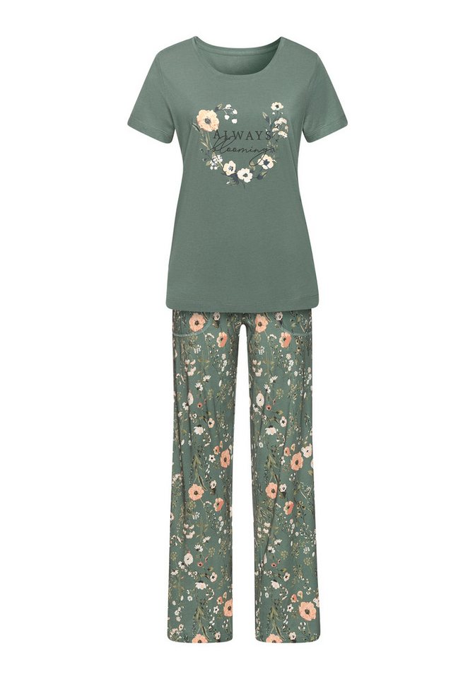 LASCANA Pyjama (Set, 2 tlg) mit schönem Blumenmuster – Bild 2 von 5