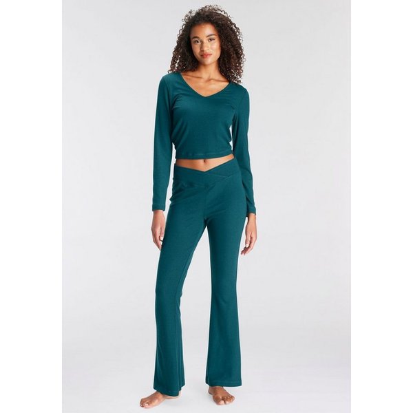 LASCANA Pyjama (Set, 2 tlg) aus schönem Ripp-Material