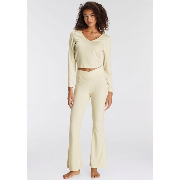 LASCANA Pyjama (Set, 2 tlg) aus schönem Ripp-Material