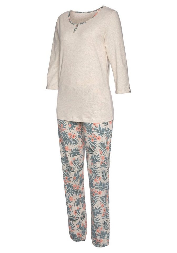 LASCANA Pyjama (Set, 2 tlg) mit gemusterter Hose – Bild 3 von 5