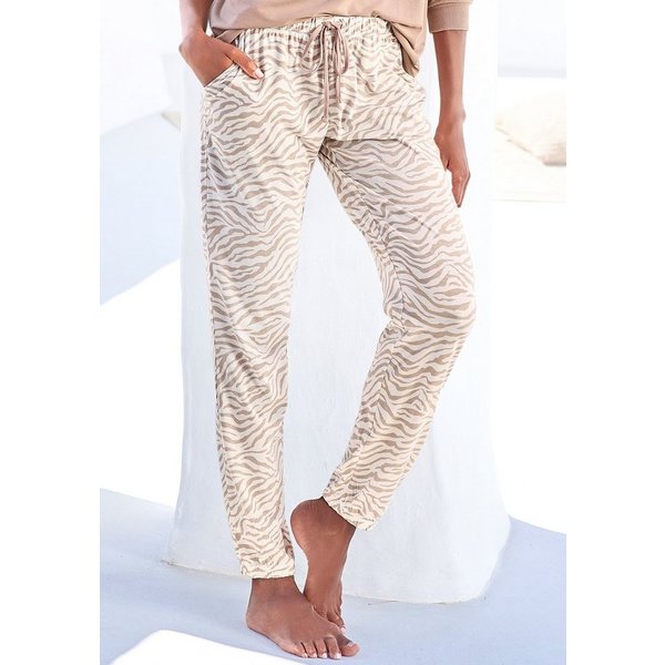 LASCANA Pyjamahose Uni oder mit tollem Animal-Print