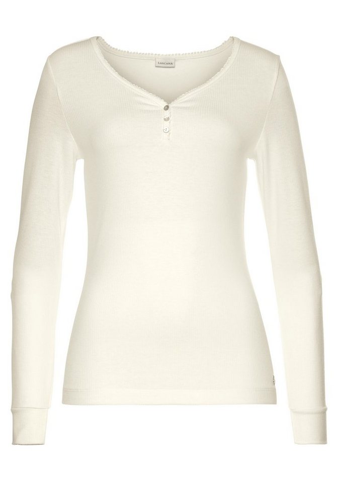 LASCANA Pyjamaoberteil aus Rippstrick – Bild 2 von 5