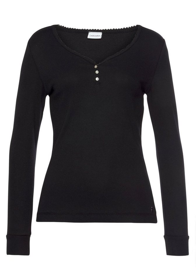 LASCANA Pyjamaoberteil aus Rippstrick – Bild 2 von 5