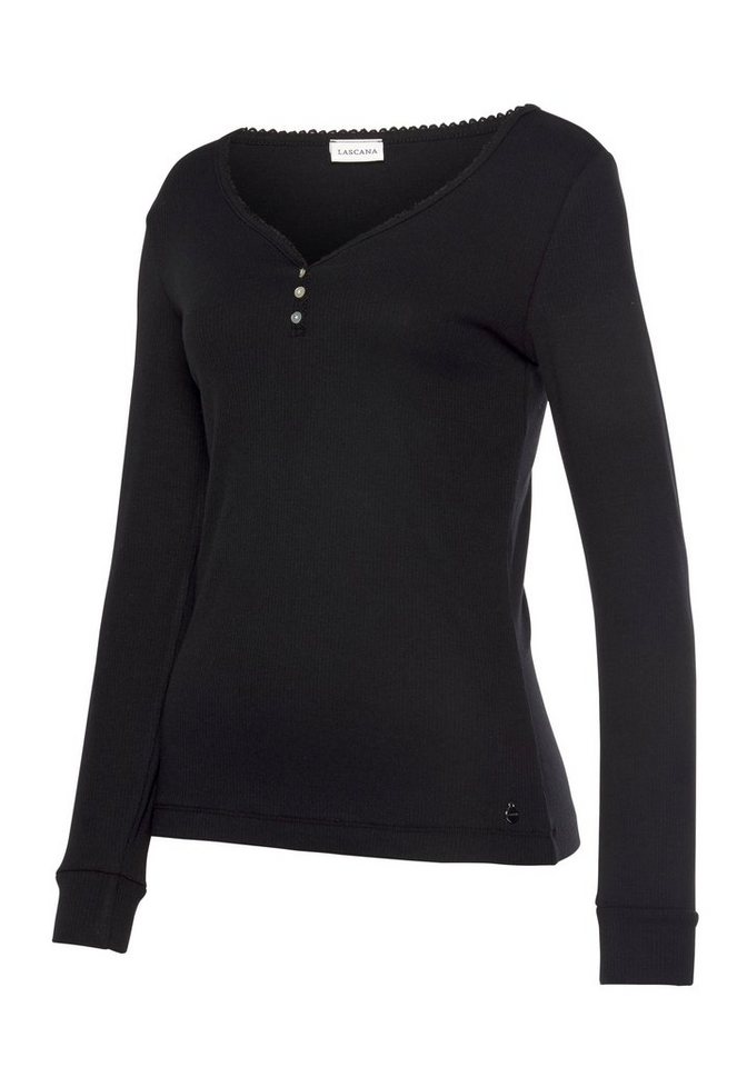 LASCANA Pyjamaoberteil aus Rippstrick – Bild 5 von 5