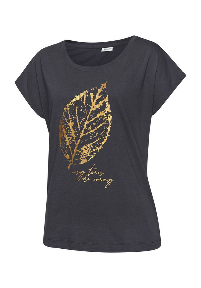 LASCANA Pyjamaoberteil mit Folienprint – Bild 5 von 5