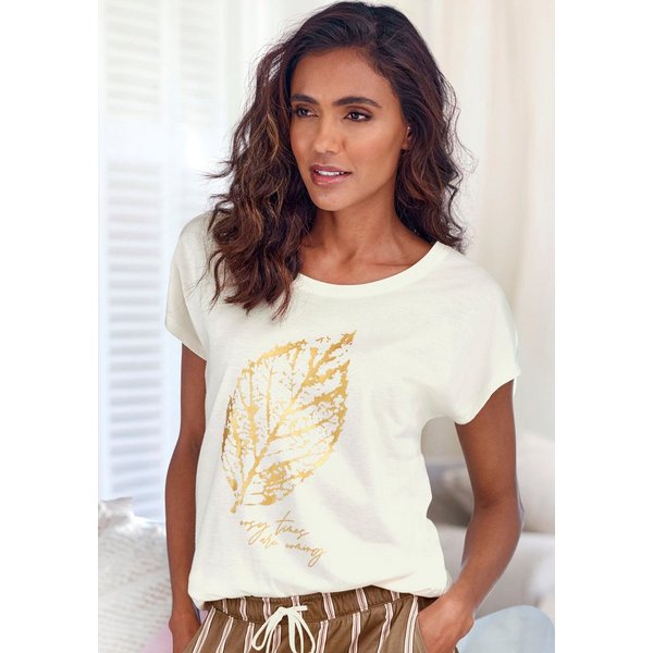 LASCANA Pyjamaoberteil mit Folienprint