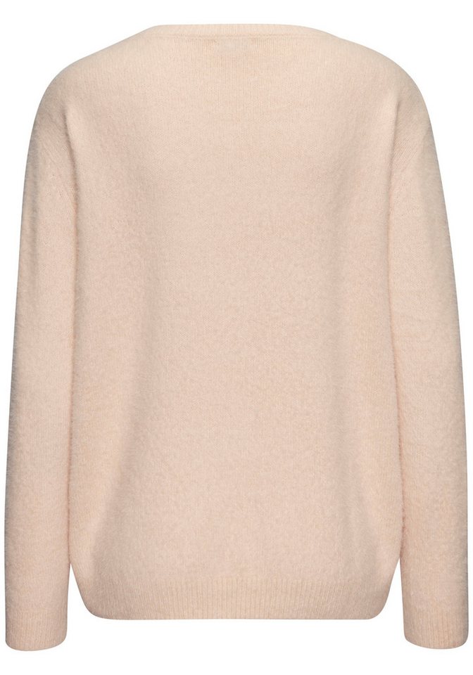 LASCANA Rundhalspullover aus weichem Garn mit Flausch-Effekt Kuschelpullover, lockerer Damenpullover, super weicher Strick, Basic – Bild 5 von 5