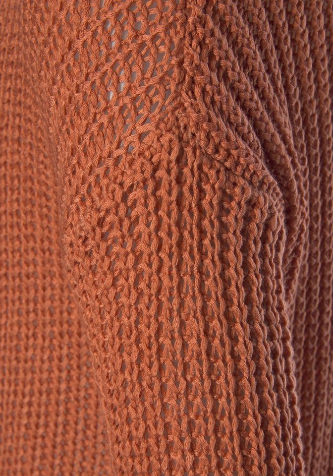 LASCANA Rundhalspullover aus weichem Grobstrick lockerer Strickpullover, leicht transparenter Grobstrickpullover – Bild 5 von 5