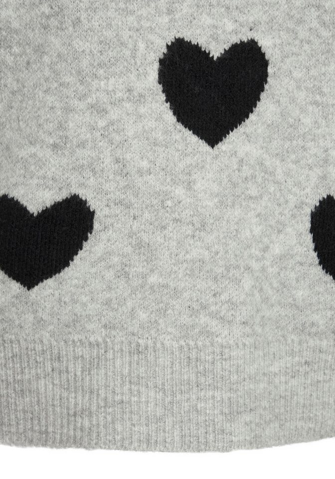 LASCANA Rundhalspullover mit Herzmuster Kuscheliger Strickpullover mit Herzen, Jacquardpullover mit Herzmuster – Bild 5 von 5