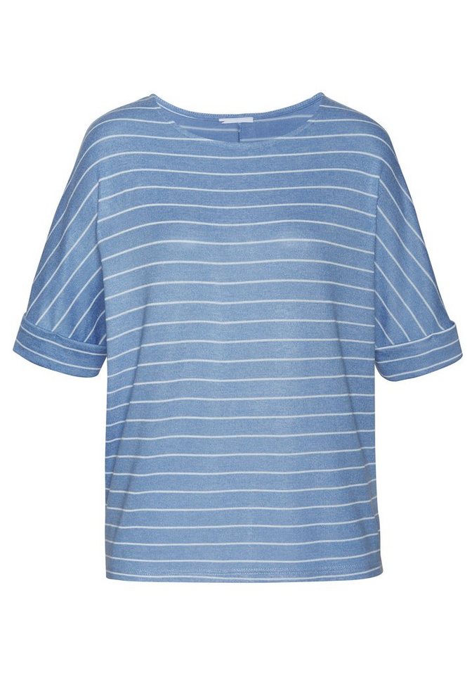 LASCANA Rundhalsshirt aus elastischem Feinstrick mit Viskose – Bild 2 von 5