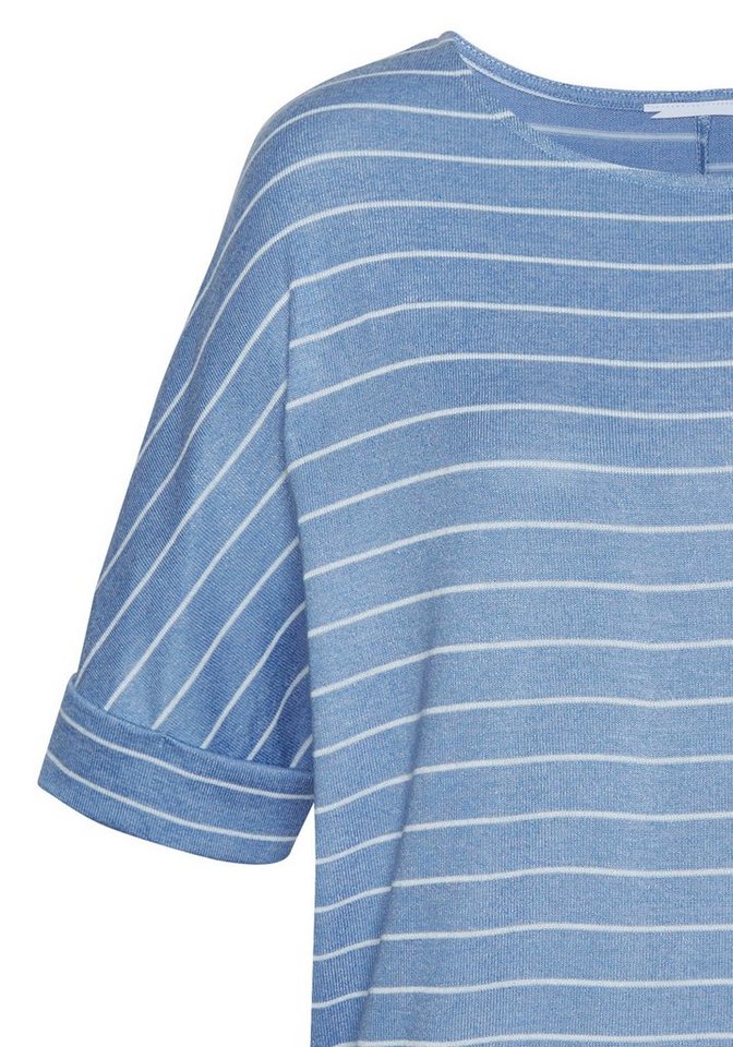 LASCANA Rundhalsshirt aus elastischem Feinstrick mit Viskose – Bild 3 von 5
