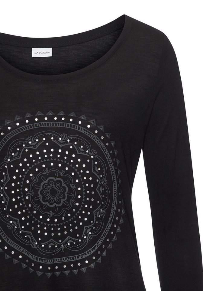 LASCANA Rundhalsshirt mit glänzendem Print – Bild 5 von 5