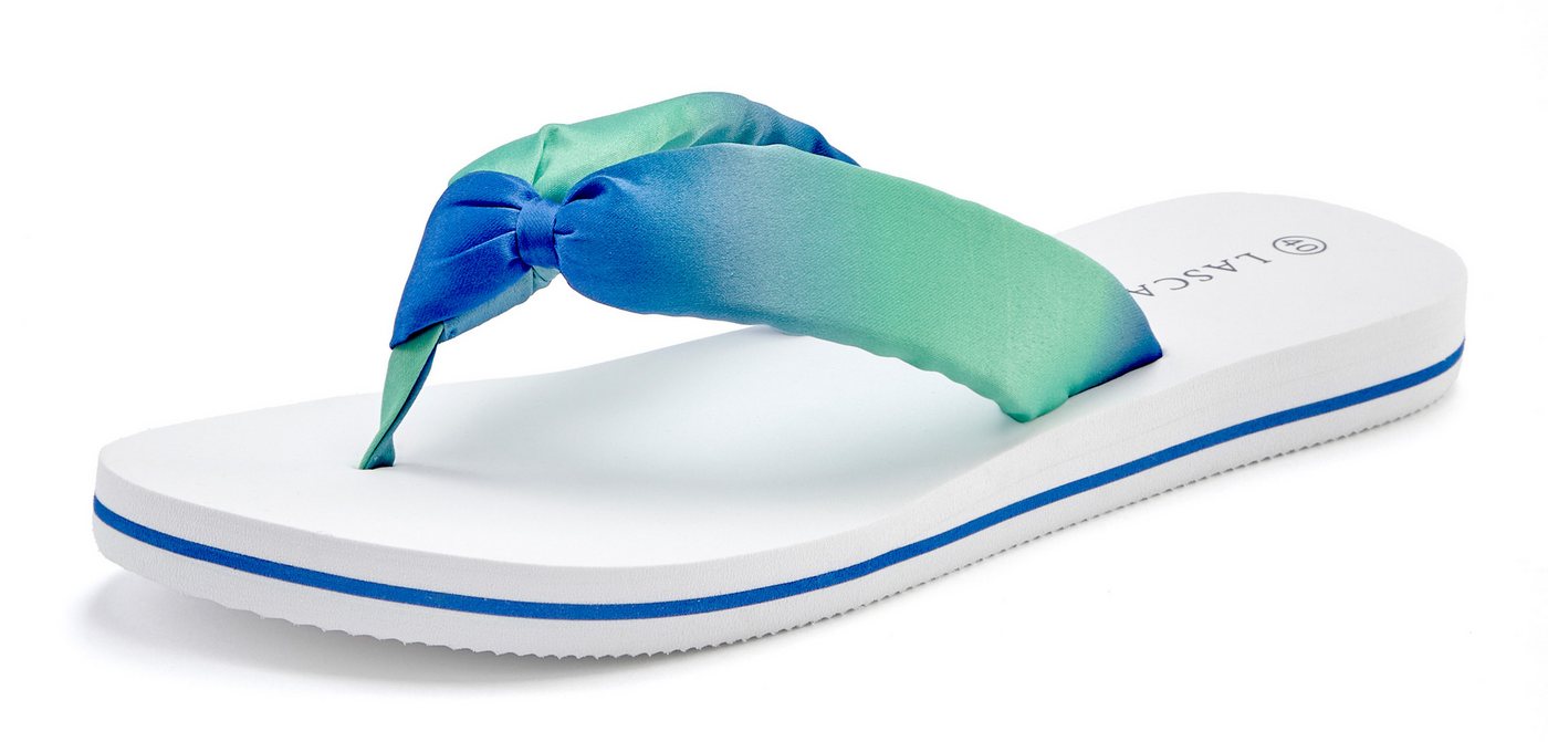 LASCANA Sandale, Badeschuh, Pantolette, Badelatsche, Flip Flop, Sommerschuh, Badezehentrenner Zehentrenner ultraleicht mit softem Band VEGAN – Bild 2 von 5