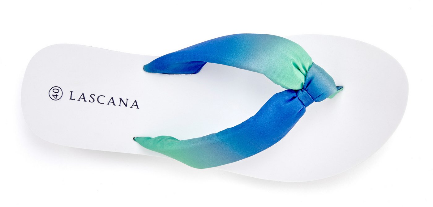 LASCANA Sandale, Badeschuh, Pantolette, Badelatsche, Flip Flop, Sommerschuh, Badezehentrenner Zehentrenner ultraleicht mit softem Band VEGAN – Bild 3 von 5