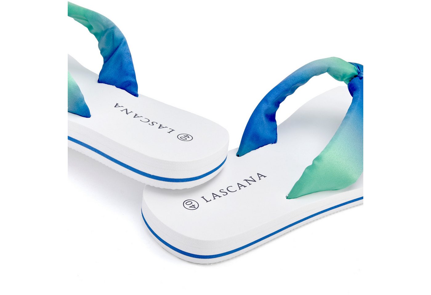 LASCANA Sandale, Badeschuh, Pantolette, Badelatsche, Flip Flop, Sommerschuh, Badezehentrenner Zehentrenner ultraleicht mit softem Band VEGAN – Bild 5 von 5