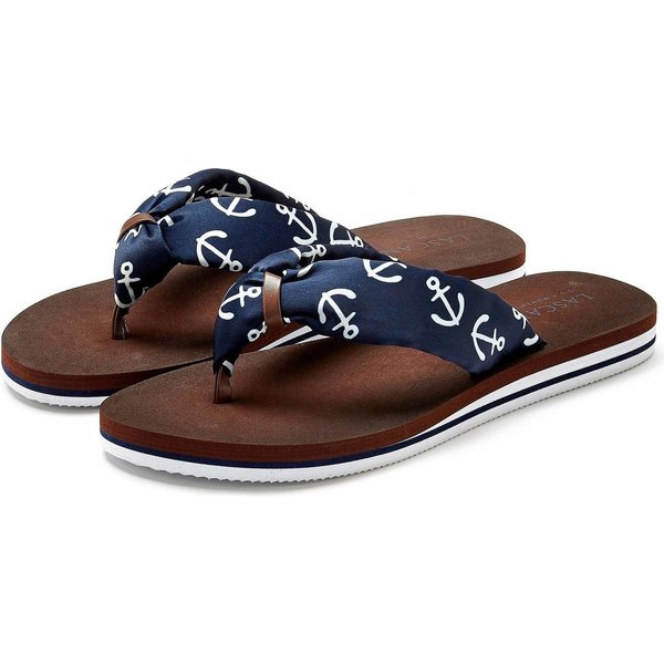 LASCANA Sandale, Badeschuh, Pantolette, Badelatsche, Flip Flop, Sommerschuh, Badezehentrenner Zehentrenner ultraleicht mit softem Band VEGAN
